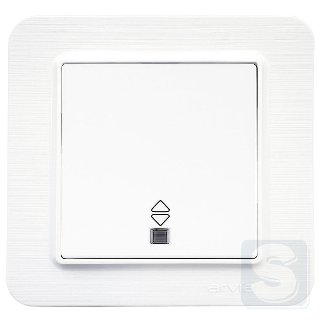 Выключатель одноклавишный ПРОХОДНОЙ с подсветкой Arvia Electric Lavin Белый